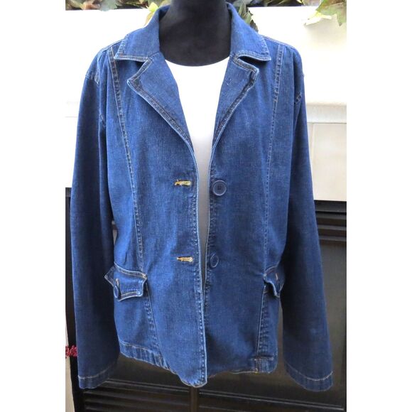 bill blass Jackets & Blazers - Bill Blass Vintage 90's Women's Denim Jacket/Blazer  Large ** EUC